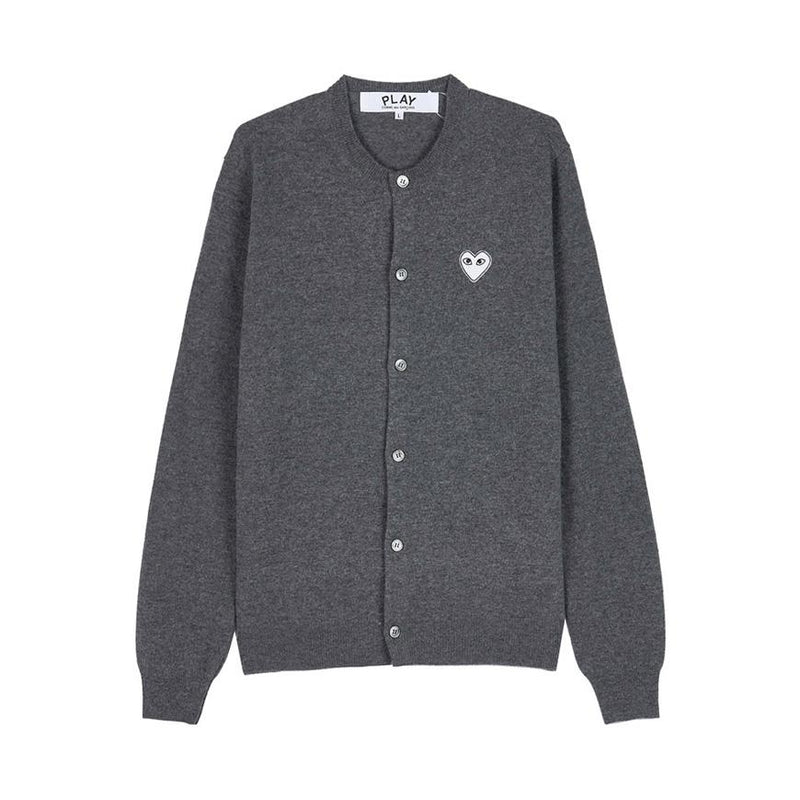 Comme des Garcons Unisex White Heart Cardigan AX N061 051 GREY