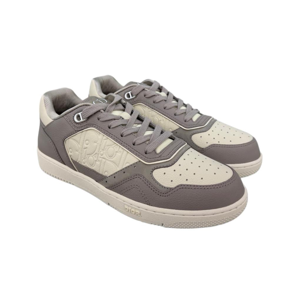 DIOR B27 Uptown Low-Top Sneakers White Gray Leather Men's