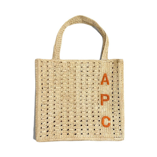 A.P.C. June Natural Logo Tote Bag Orange F67048 BME