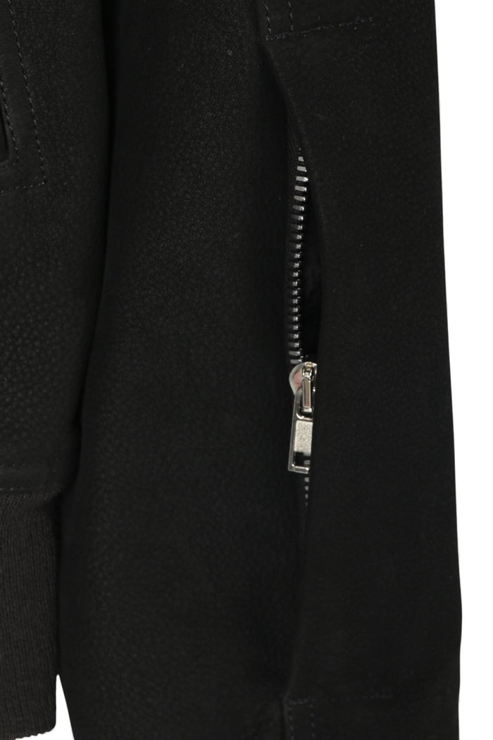 Rick Owens Grain Nubuck Leather Classic Flight Jacket Black RU01D3782 LCK 09