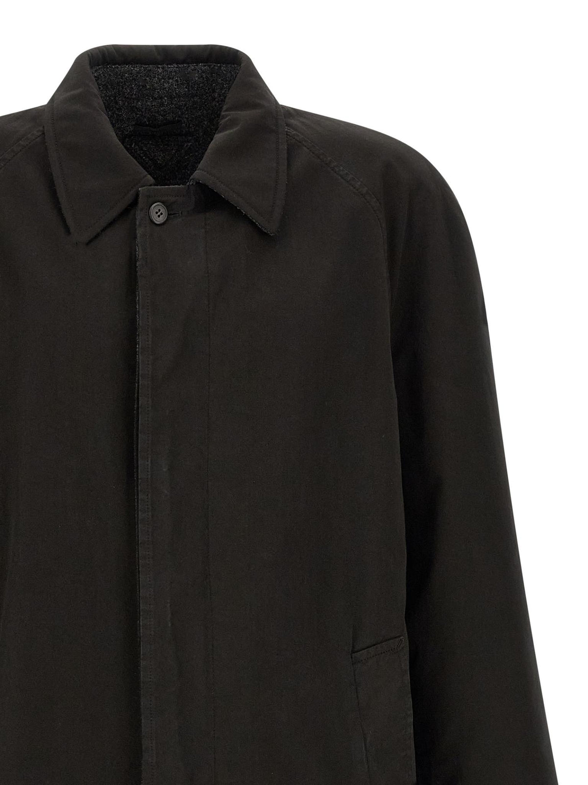 PRADA Black Wool Blend Long Coat for Men