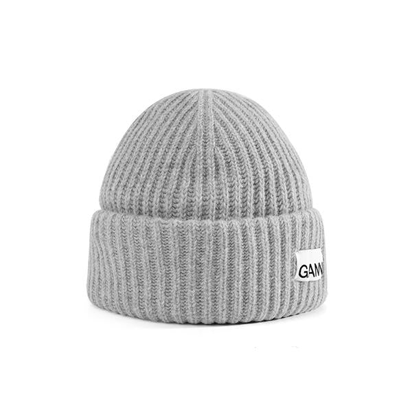 GANNI Logo Wool Beanie Unisex A4429 921