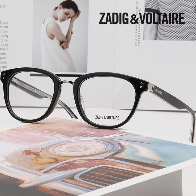 Zadig&Voltaire Black Acetate Unisex Eyeglass Frames VZV162N 700Y