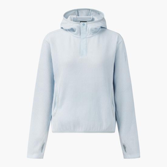 SALOMON Women's Hooded Sweatshirt Pullover Hoodie Top White/Bl S261002 HHD21 WBU