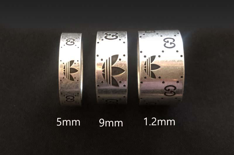 GUCCI adidas Collaboration Sterling Silver 925 Unisex Ring 702764 702766 702768