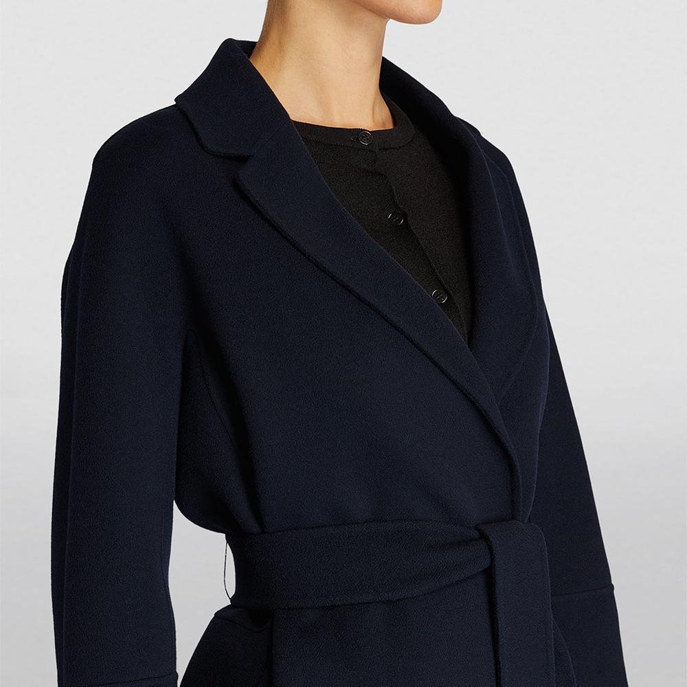 Max Mara Arona Virgin Wool Coat Navy 29016111600 012