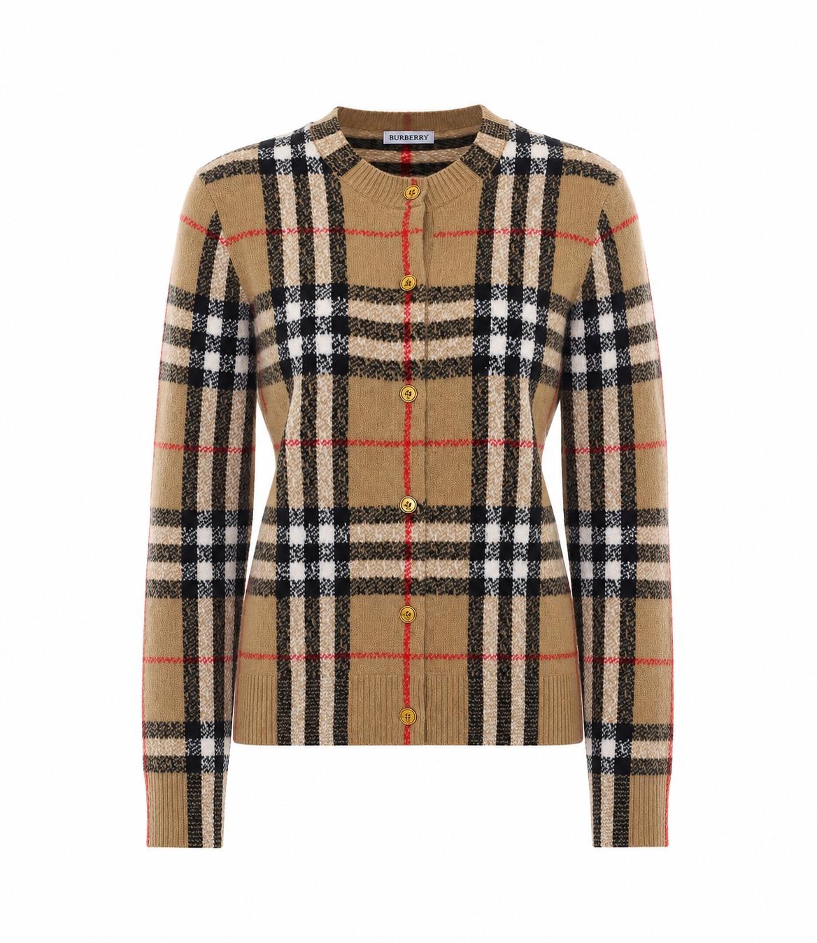 BURBERRY Wool Cashmere Cardigan Womens Black
