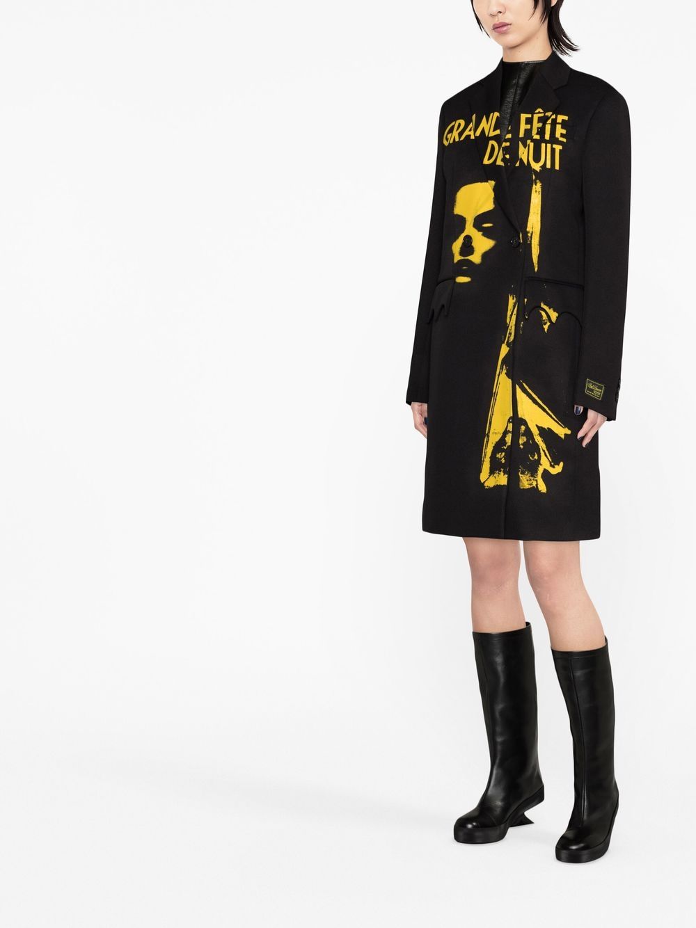 Raf Simons Women's Uniform Pocket Print Classic Coat 222 W615C 30001 0099