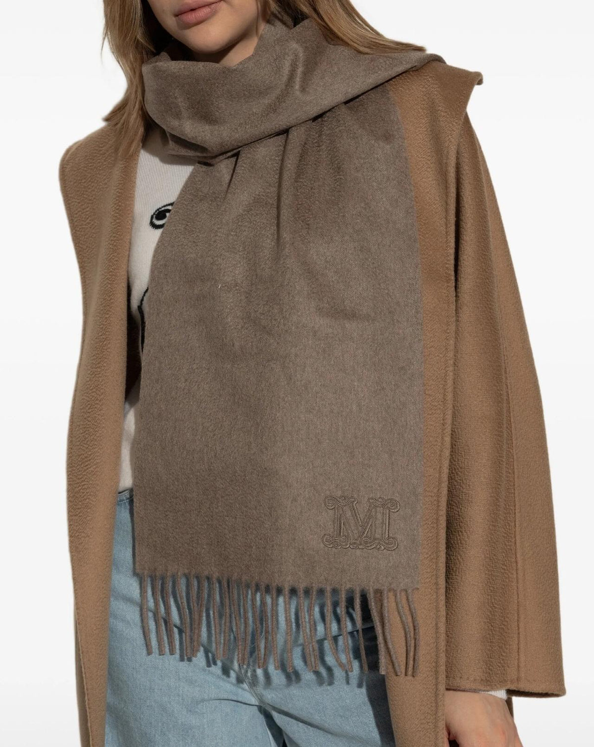 Max Mara Westdalia Cashmere Scarf Cream