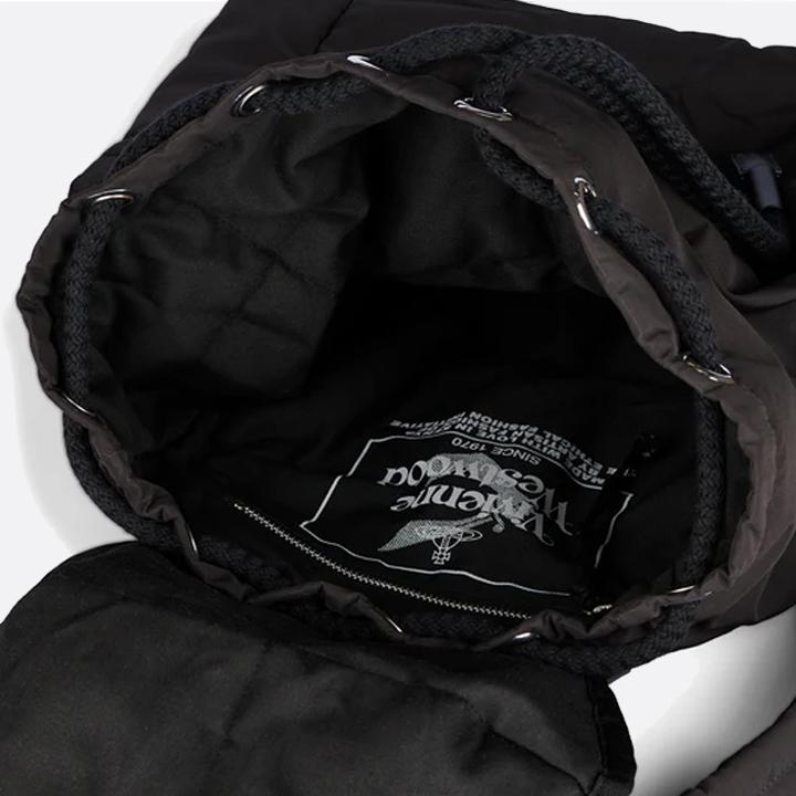 Vivienne Westwood Highland Nylon Backpack Black Silver 43010072U W019E N403