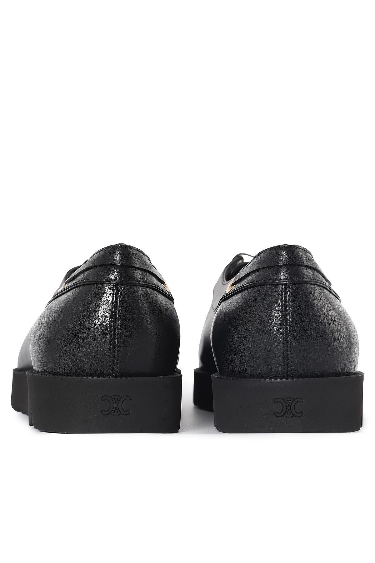 CELINE Supple Calfskin Deck Penny Loafers Black