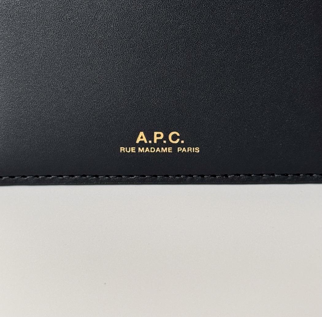 A.P.C. Demi-Lune Half Moon Black Leather Card Holder