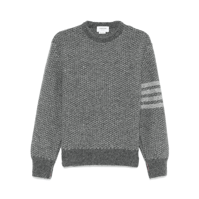 THOM BROWNE Mohair Tweed Crewneck Sweater Men's Navy