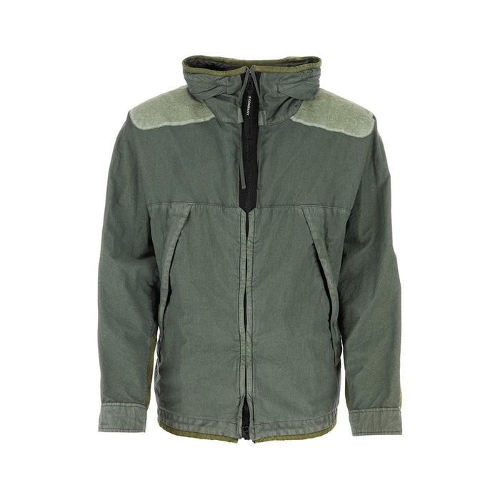 CP Company Mixed Fabric Goggle Jacket Green Men’s