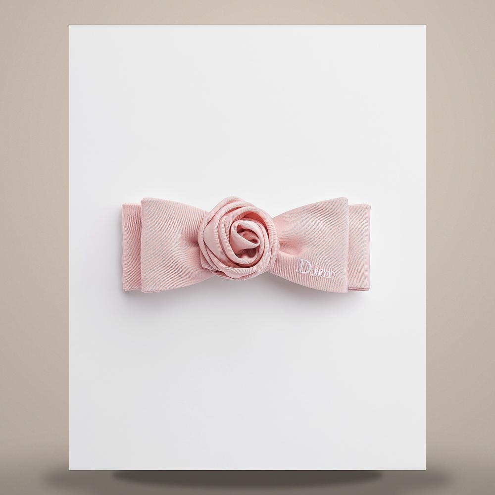 DIOR Rose Pearl Grosgrain-Effect Technical Fabric Hair Pin CPA00201EGRO C402