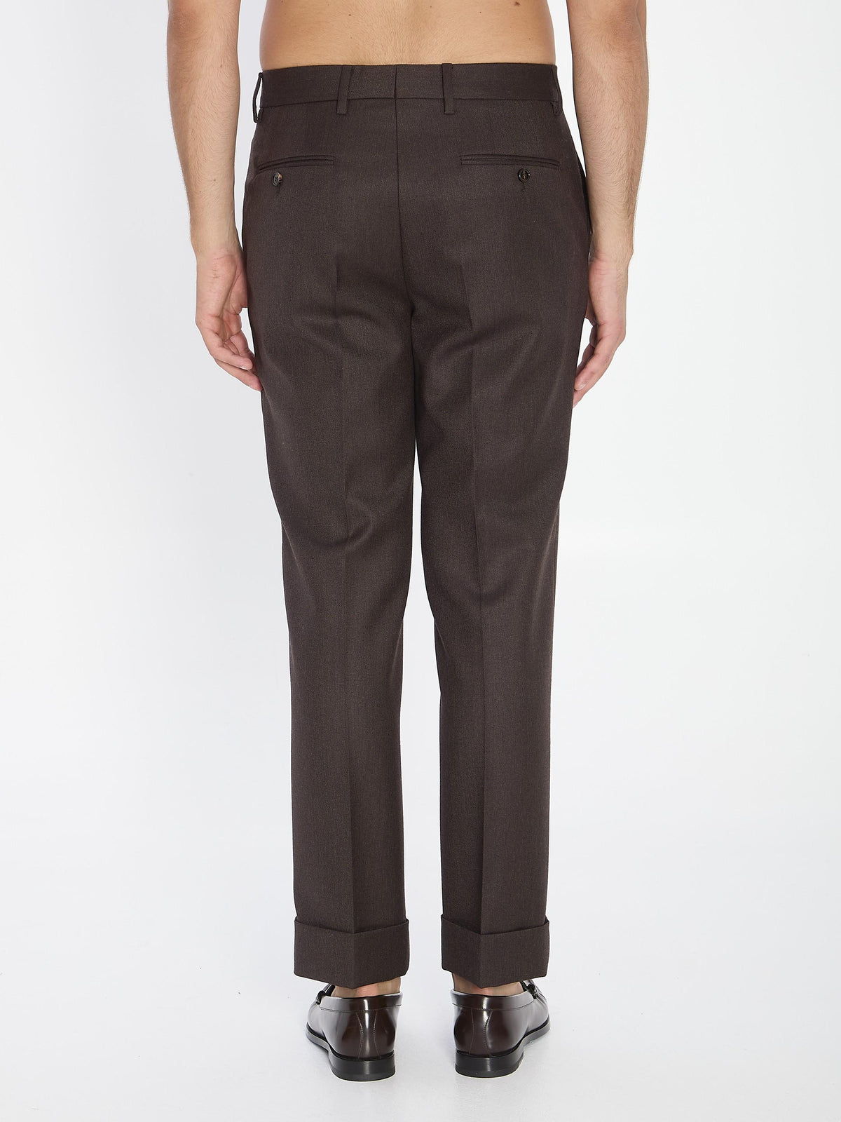 BURBERRY Brown Wool Dress Suit Pants