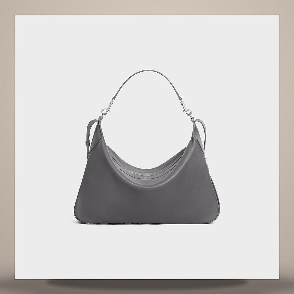CELINE Large Romy Supple Grained Calfskin Tote Bag Gray