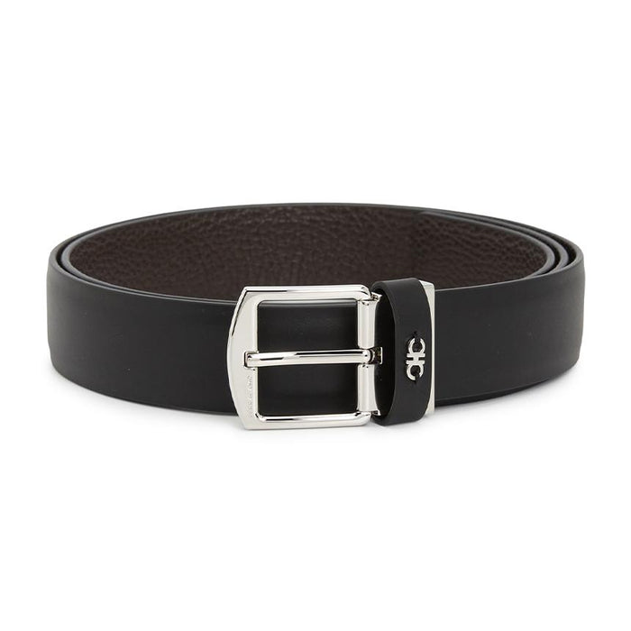 Ferragamo Men’s Reversible Leather Belt Black/Brown Pre-Cut