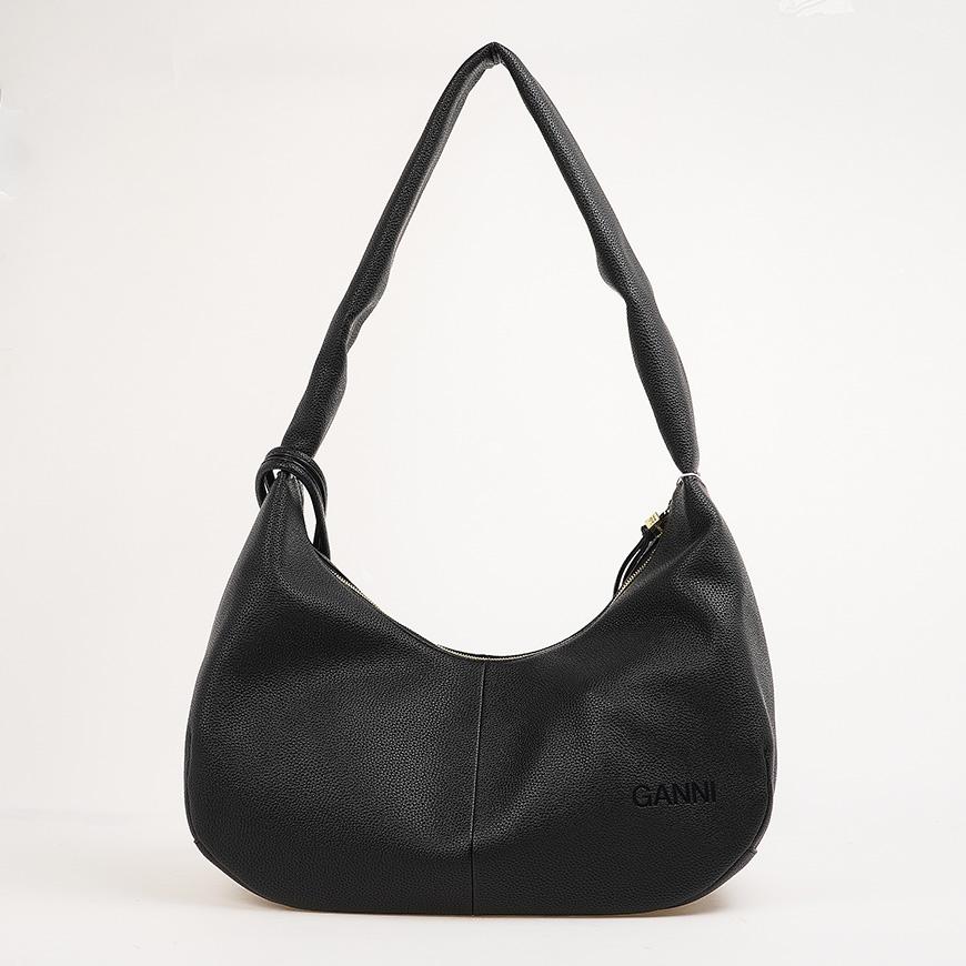 GANNI Women's Grained Leather Medium Hobo Bag A6981 099