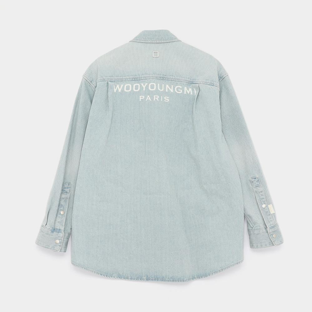 WOOYOUNGMI One Pocket Paris Print Denim Women’s Shirt M251SH17997L
