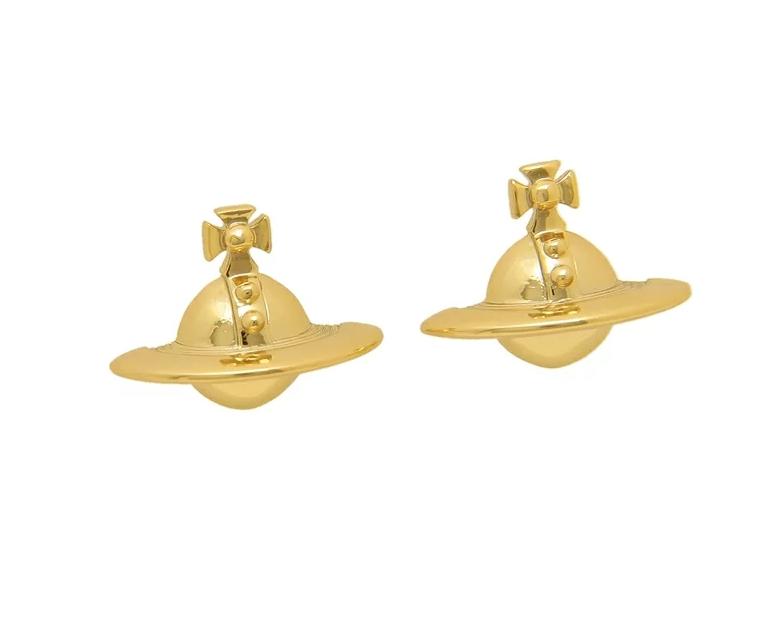 Vivienne Westwood Gold Solid Orb Earrings 62010038 R001