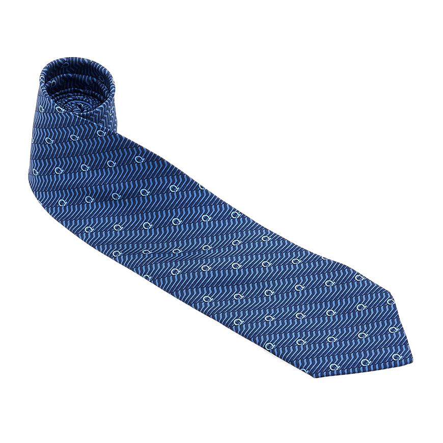 Ferragamo Gancini Silk Tie for Men 35 0887 F MARINE 0762111