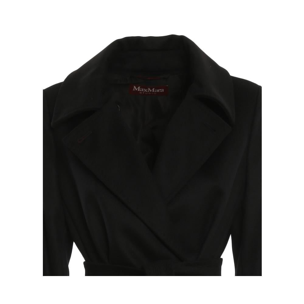 Max Mara Belted Wool Coat Black