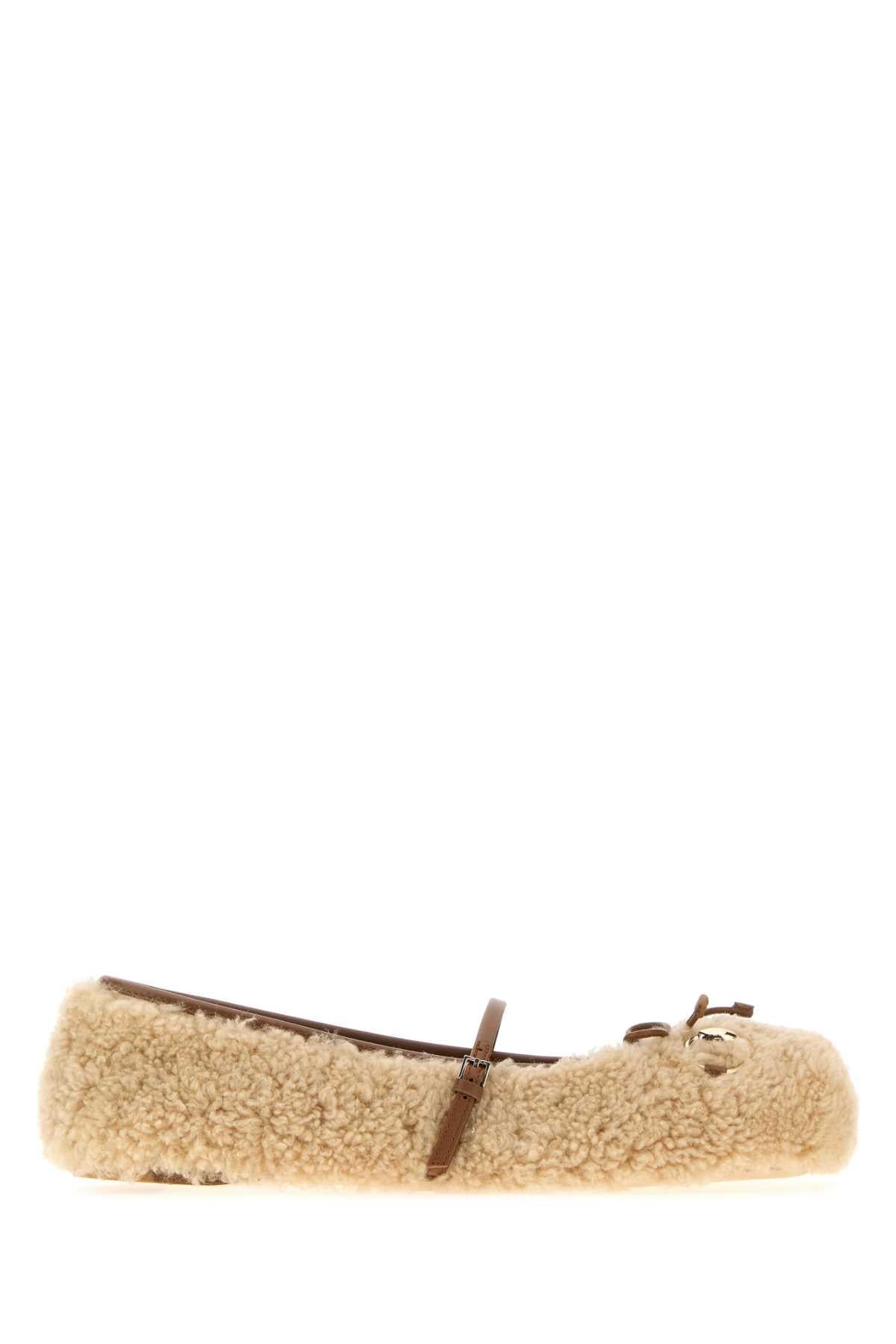 GUCCI Leather Flat Shoes Beige Women’s Ballet Flats