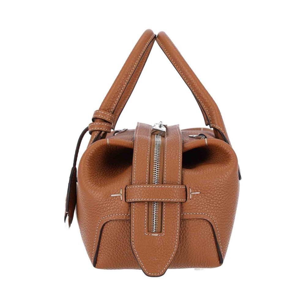 Tods Mini Bowling Tote Bag Saffiano Leather Blue