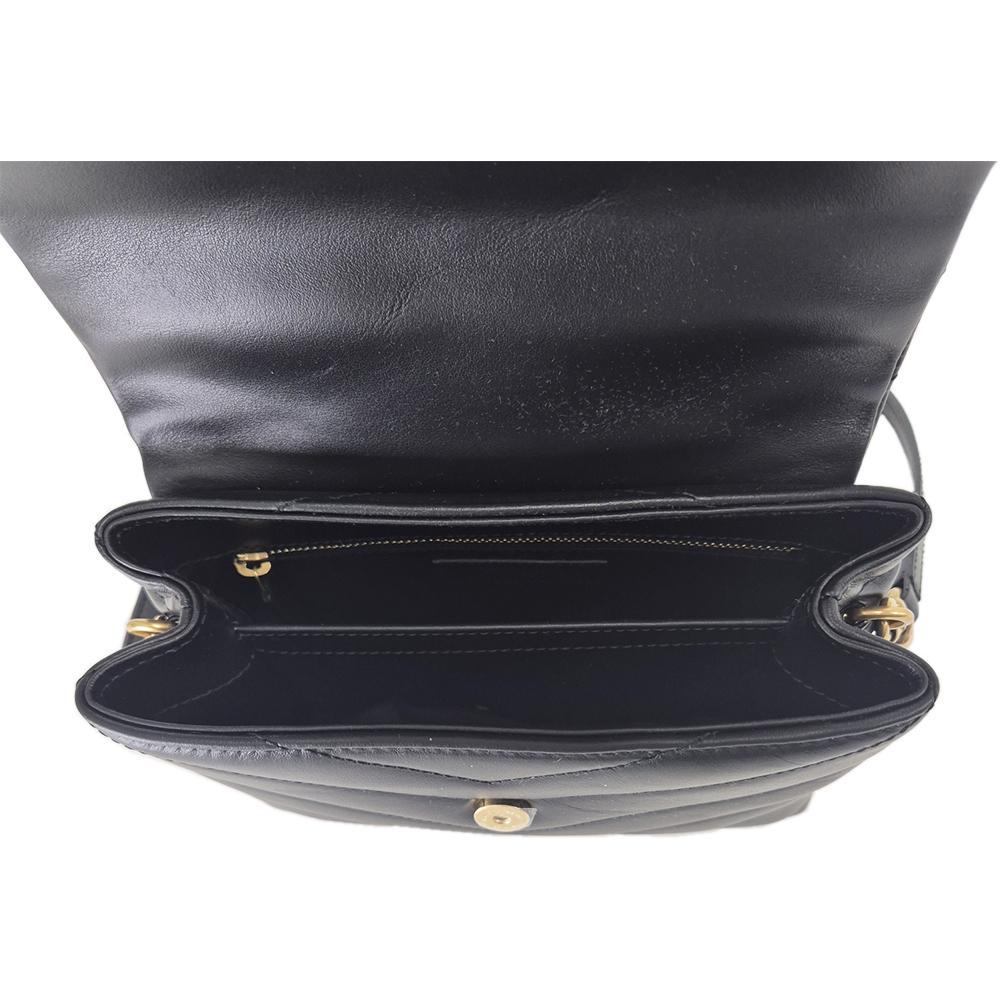 Saint Laurent Loulou Toy Quilted Leather Shoulder Bag Black Sm 678401 DV707 1000
