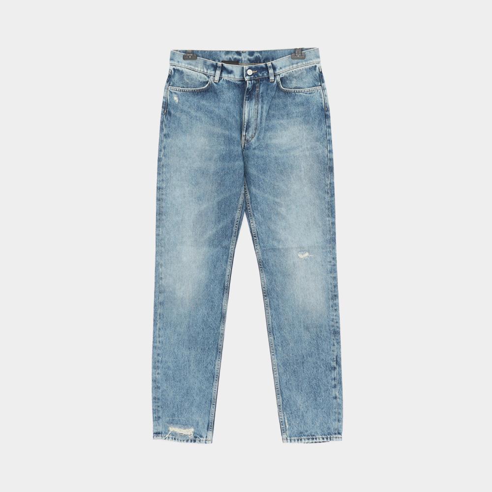 GIVENCHY Washed Straight-Leg Embroidered Logo Denim Pants Men BM51HB5YB6 426
