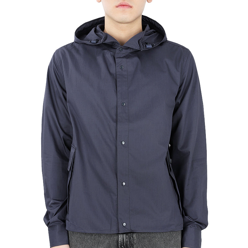 CP Company Ombre Blue Logo Patch Pocket Hooded Jacket Men