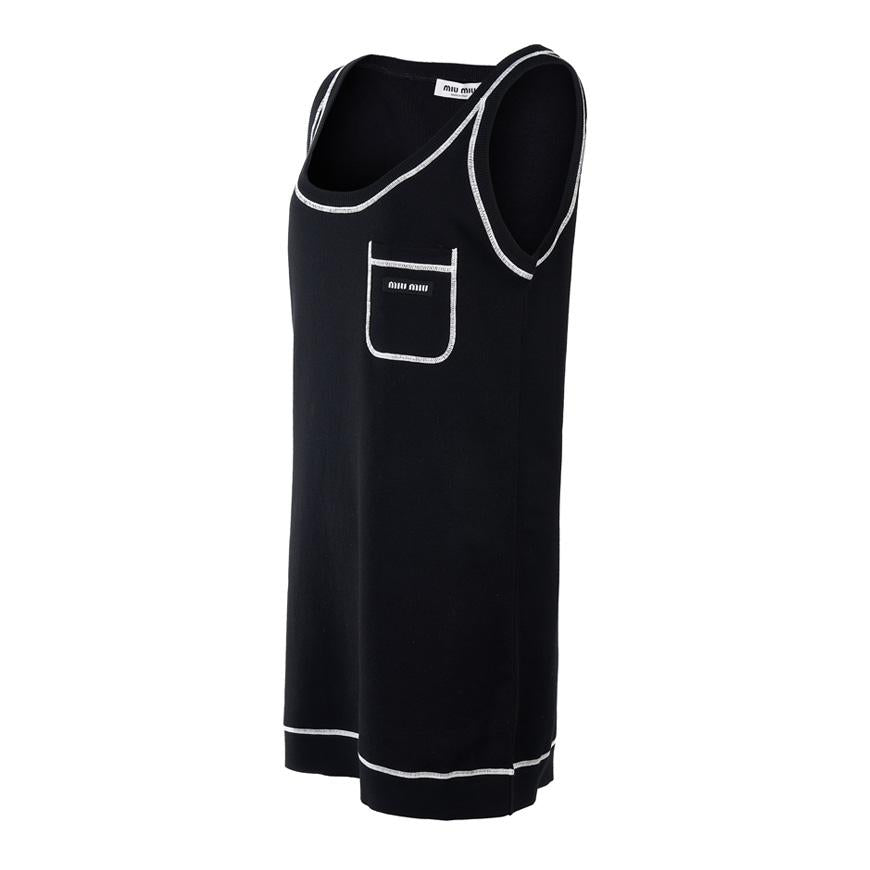 Miu Miu Scoop Neck Cotton Tank Maxi Dress