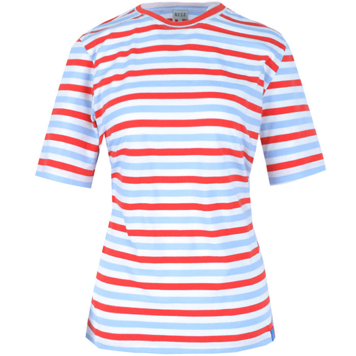 KULE Women's Striped T-Shirt MS01S4 WHITESKY