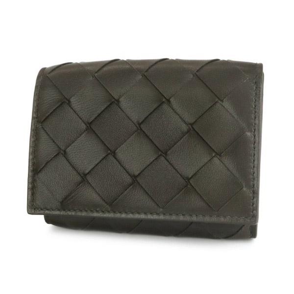 Bottega Veneta Intrecciato Light Graphite Leather Trifold Wallet