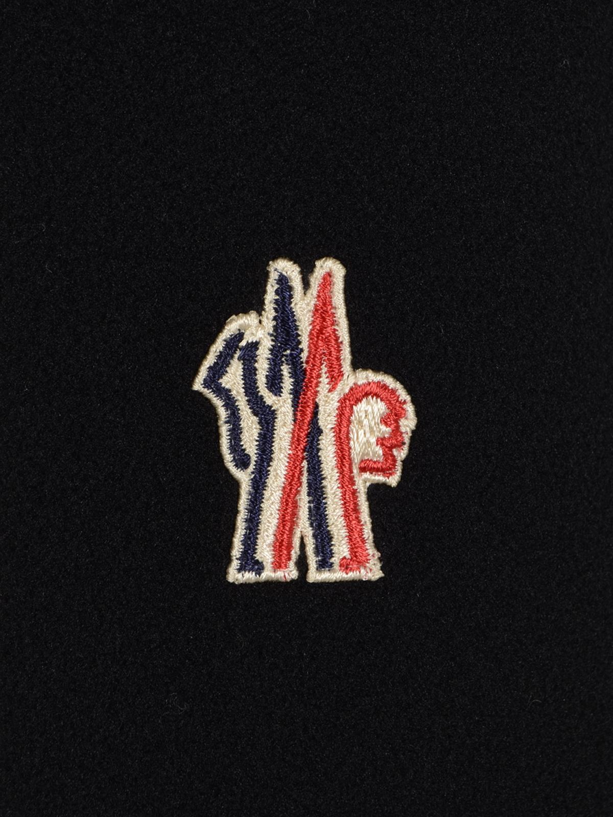Moncler Black Cotton Logo Sweatshirt for Women