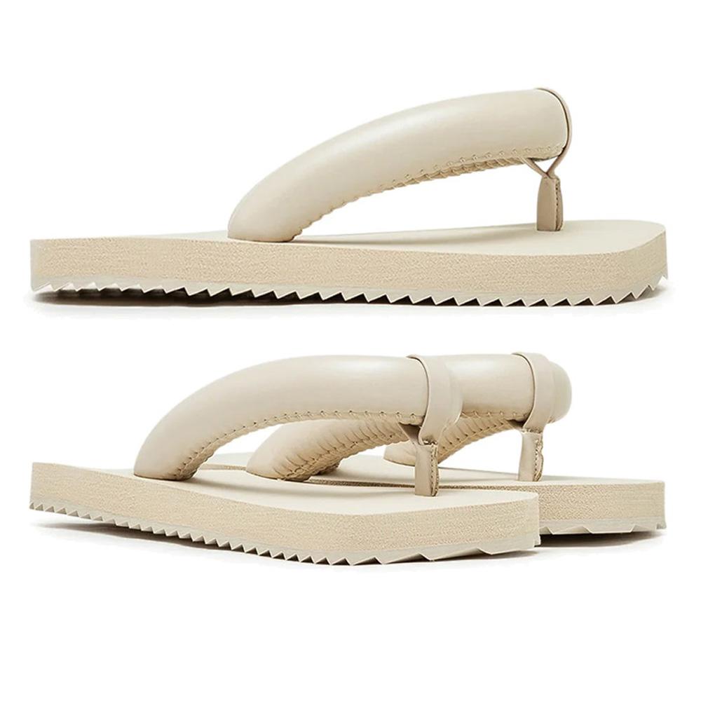YUME YUME Beige Padded Strap Flip Flop Sandals