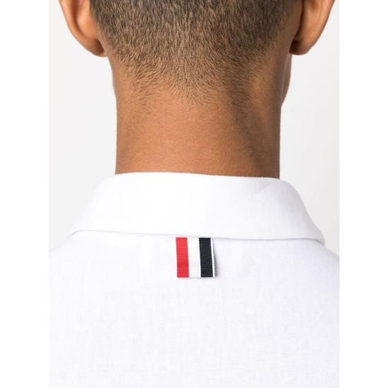 THOM BROWNE White Polo Shirt MJP196A J01381