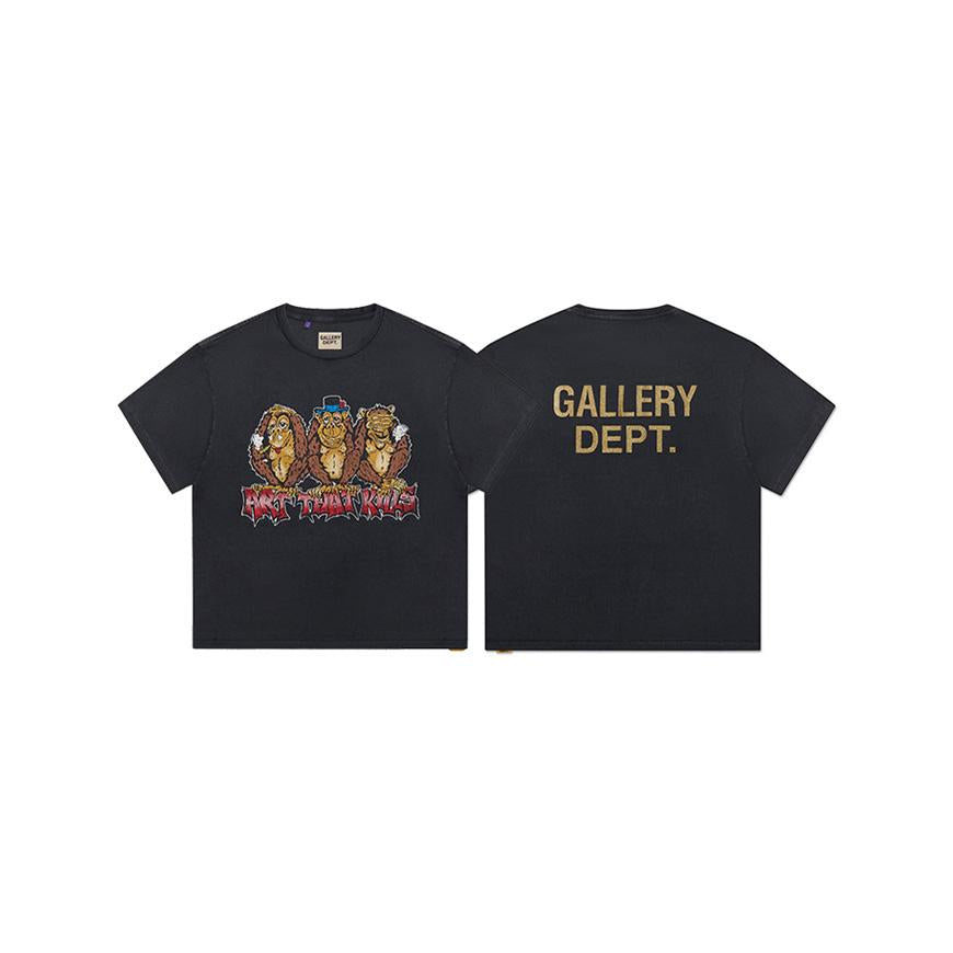 GALLERY DEPT. Men’s See No Evil T-Shirt Black Cotton SNE 10285