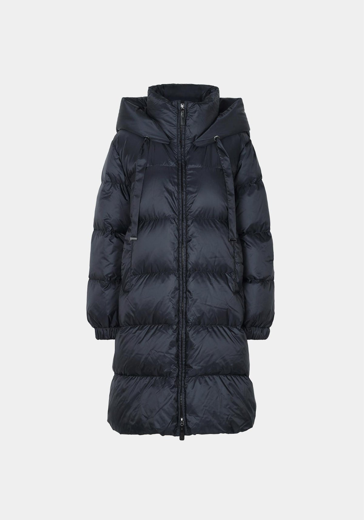 Max Mara Midnight Blue Hooded Goose Down Long Jacket MTCMARTE 008