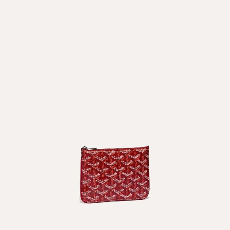 GOYARD Red Senat Mini Leather Clutch Pouch for Women SENAT2 MINTY02 CL02P