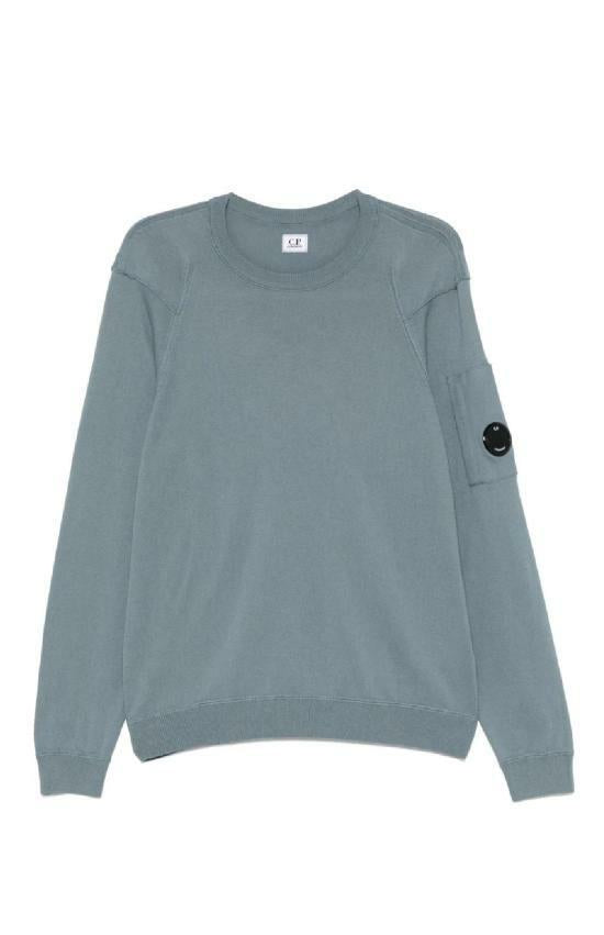 CP Company Sea Island Cotton Crewneck Lens Knit Sweatshirt