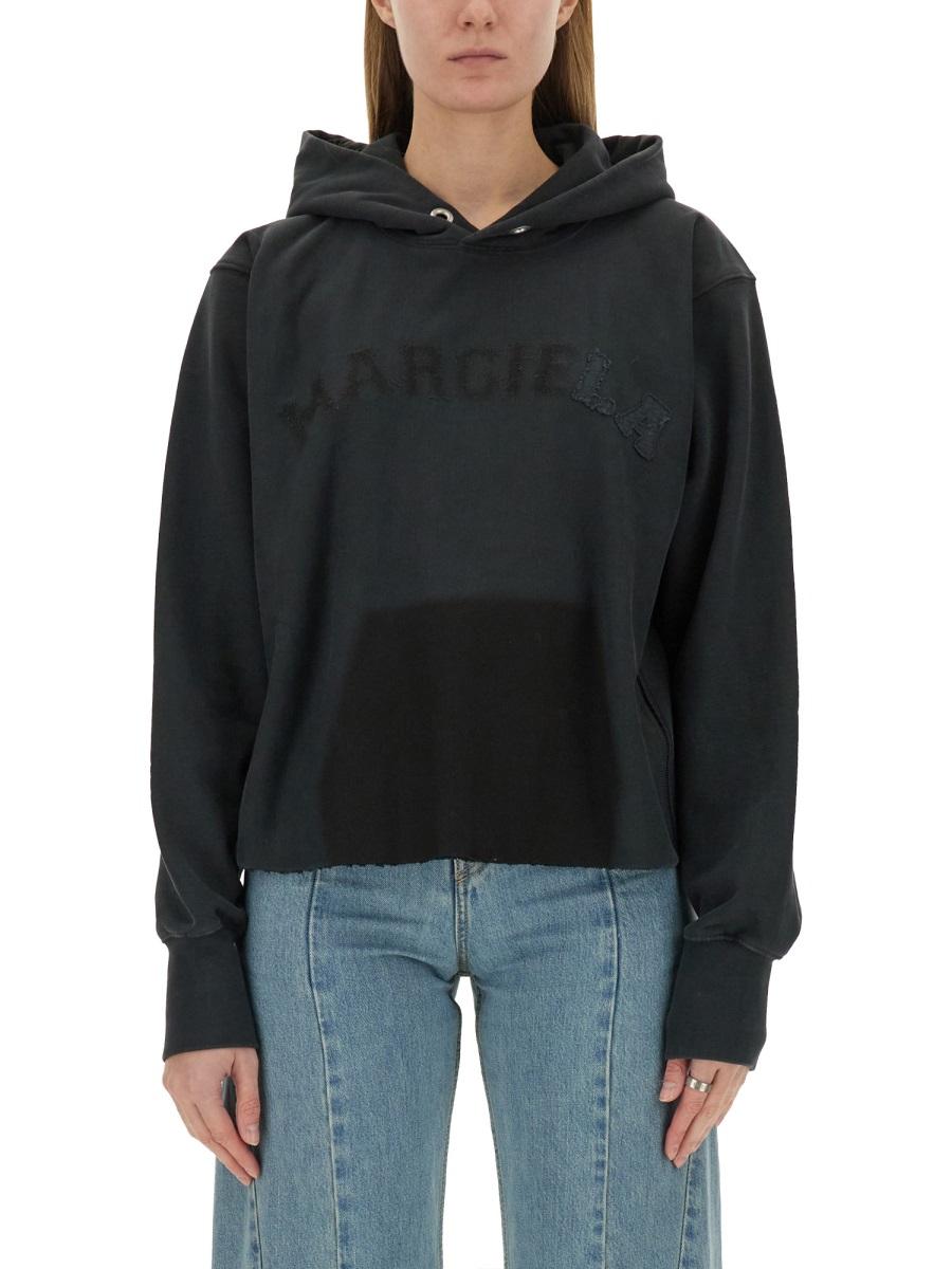 Maison Margiela Gray Cotton Pullover Hoodie for Women