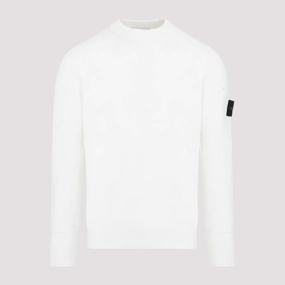 STONE ISLAND Organic Cotton Crewneck Sweater Regular Fit Men’s Black