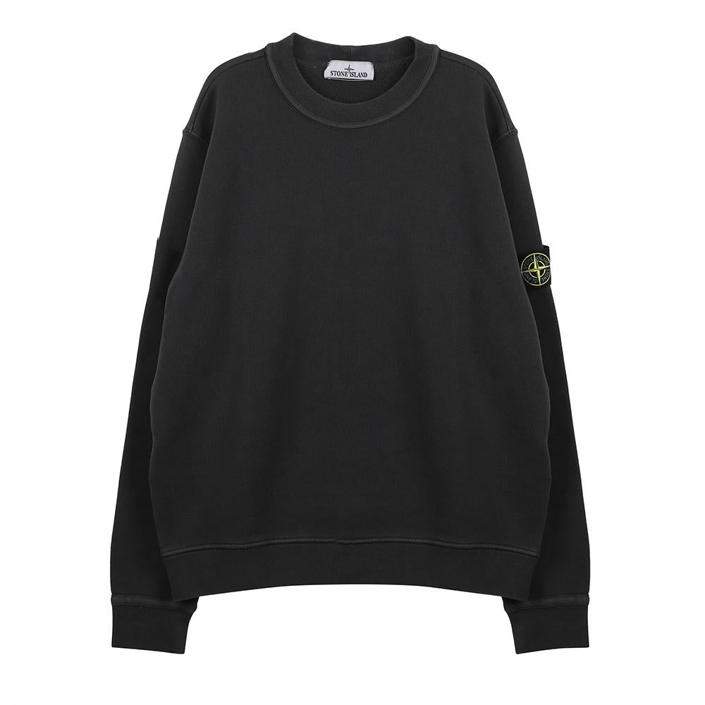 STONE ISLAND Old Effect Cotton Diagonal Fleece Sweatshirt Men’s