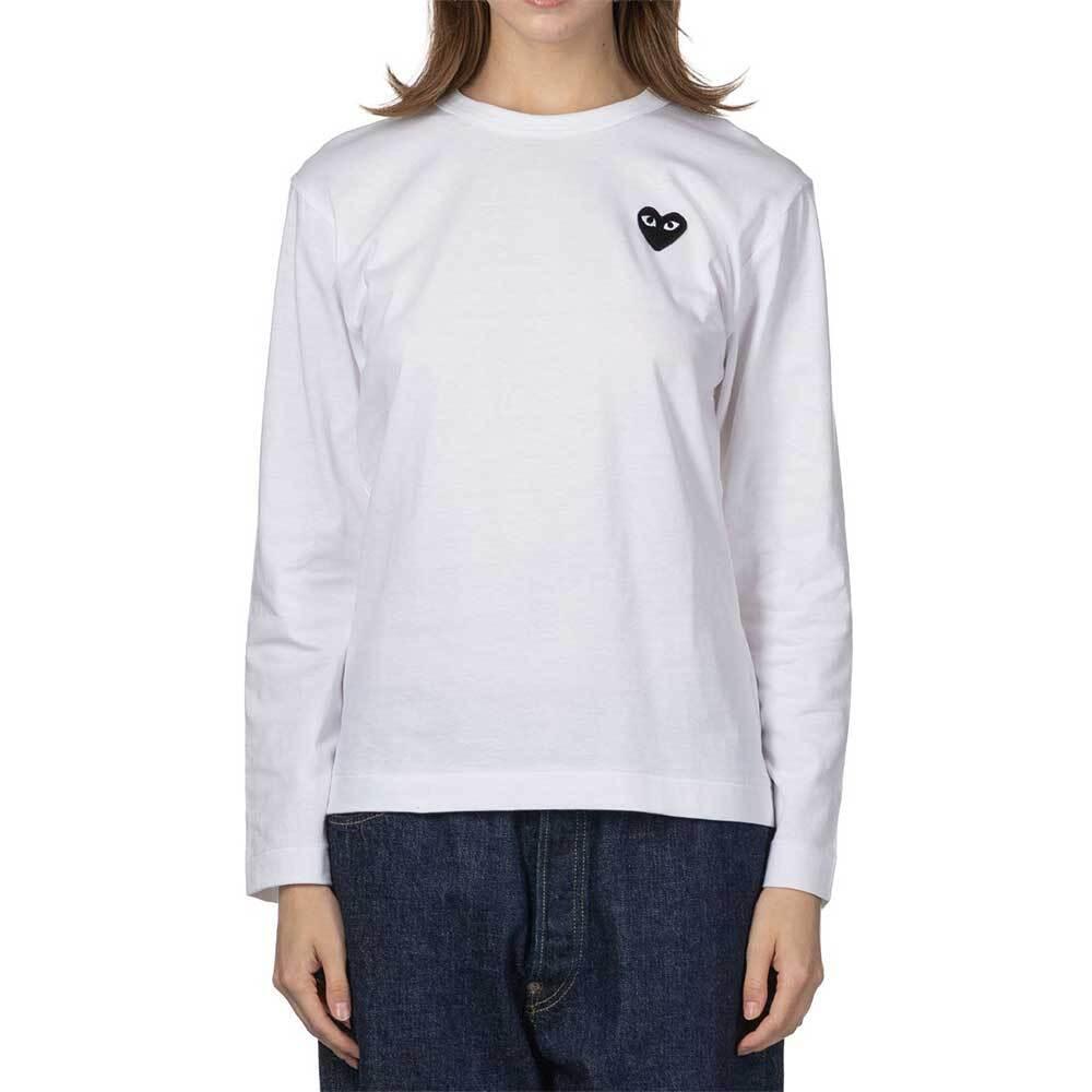 Comme des Garcons Black Heart Long Sleeve Unisex T-Shirt White