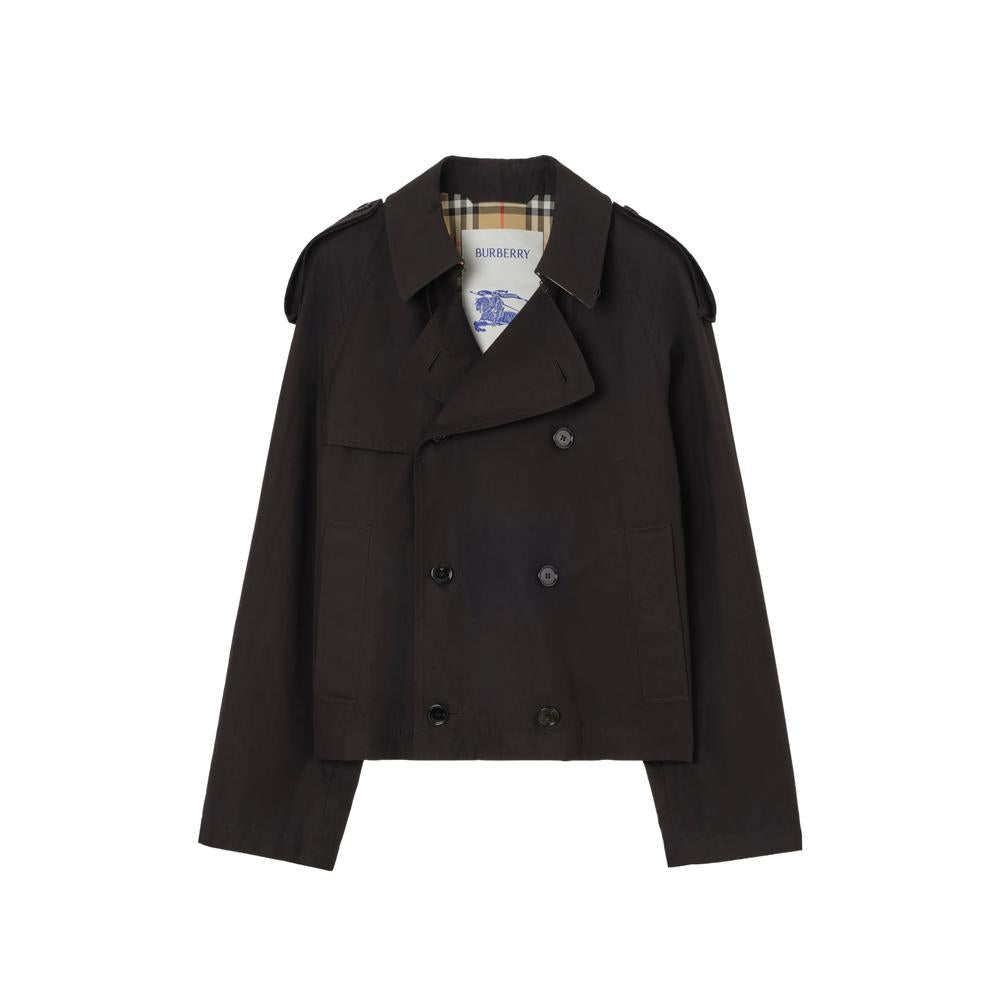 BURBERRY Leadenham Black Cotton Trench Coat for Men