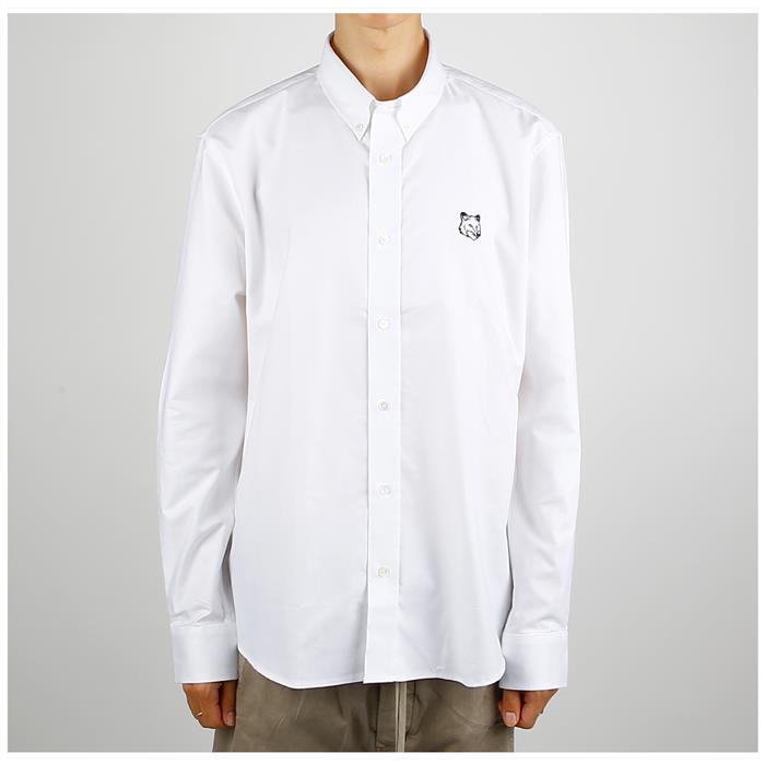 Maison Kitsune Contour Fox Head Casual Button-Down Long Sleeve Shirt