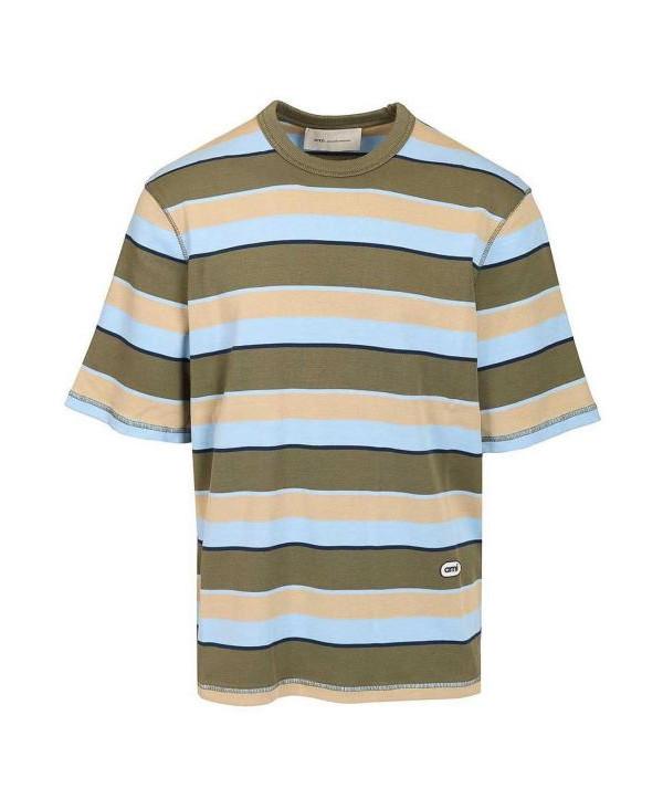 AMI Oval Patch Stripe Short Sleeve T-Shirt