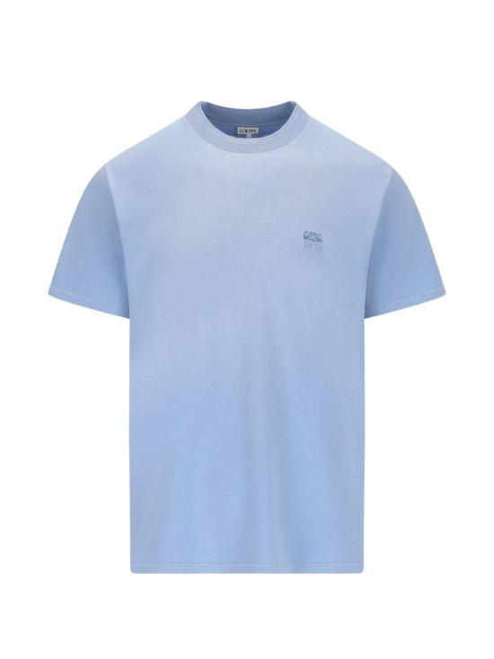 LOEWE Regular Fit Blue Cotton T-Shirt
